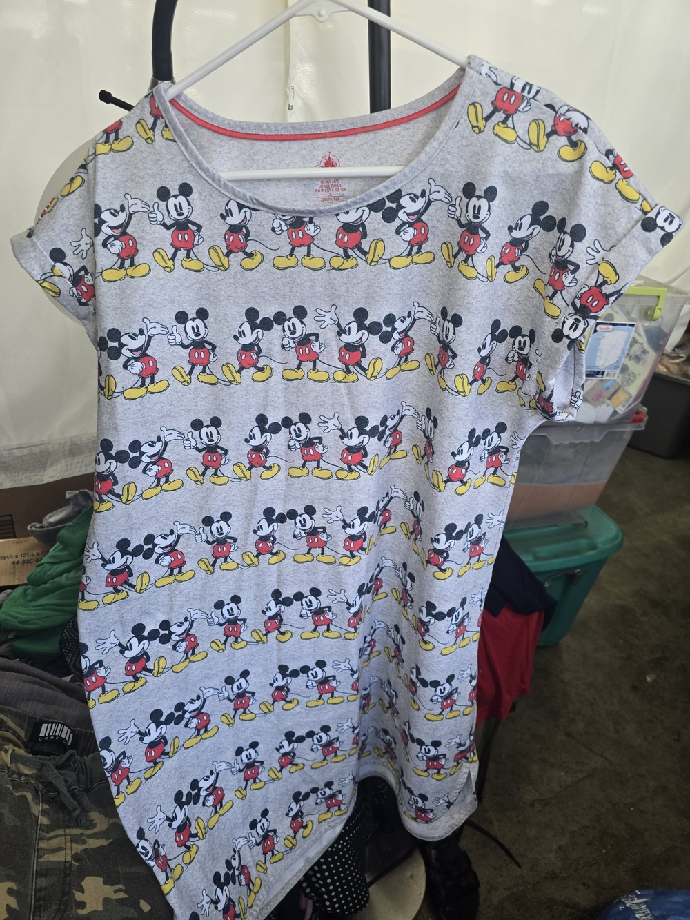 Disney Gray Mickey Mouse Allover Print Nightshirt
